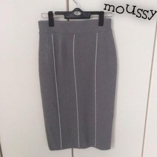 マウジー(moussy)のMOUSSY ストライプニットSK (ひざ丈スカート)