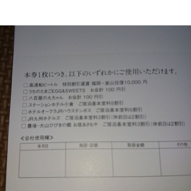 JR(ジェイアール)のJR九州  株主優待券 鉄道半額１枚 他５枚 チケットの乗車券/交通券(鉄道乗車券)の商品写真