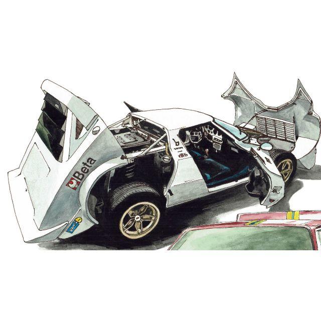 GC-346ランチア/デルタ限定版画 直筆サイン額装○作家 平右ヱ門