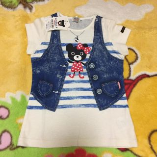 ダブルビー(DOUBLE.B)の⑤ミキハウス ダブルB B子ちゃん だまし絵Tシャツ 新品90サイズ(Tシャツ/カットソー)