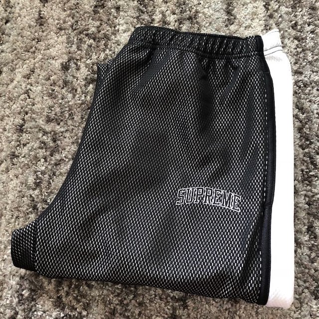 M 黒 supreme bonded mesh track pant 18SS