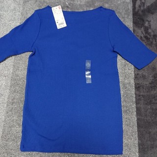 ユニクロ(UNIQLO)の333★様専用UNIQLO  リブボートネックTシャツ  新品(Tシャツ(半袖/袖なし))