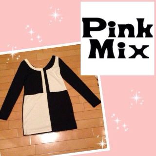 ピンクミックス(Pink Mix)のバイカラーワンピース(ミニワンピース)