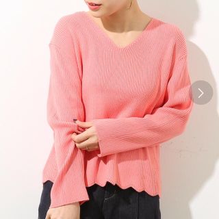 ロペ(ROPE’)の新品❤️ROPE' mademoiselleリョウアゼスカラップVネックニット(カットソー(長袖/七分))