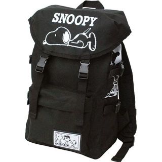 スヌーピー(SNOOPY)の寝そべりスヌーピー リュック Sサイズ ブラック(リュック/バックパック)