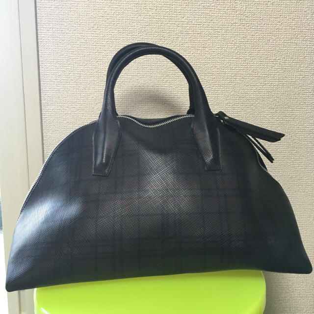 GIANNI CHIARINI GUMハーフムーン型グレンチェックプリントバッグ