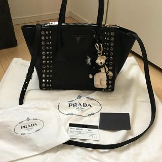 プラダ(PRADA)の【まな様専用】プラダ ♡ カーフレザー ビジューバッグ(ショルダーバッグ)