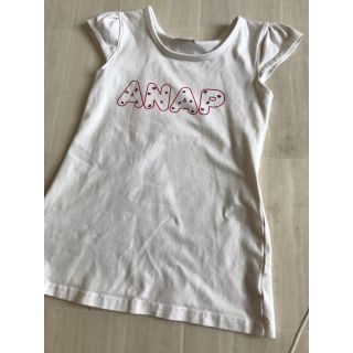 アナップキッズ(ANAP Kids)の中古 ANAPKIDS アナップキッズ ロゴ チュニック ホワイト(Tシャツ/カットソー)