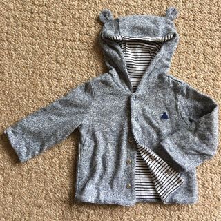 ベビーギャップ(babyGAP)の値下げ中 babyGAP くま耳フード  パーカー 60cm(カーディガン/ボレロ)