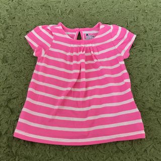 ベビーギャップ(babyGAP)の【中古】半袖 カットソー 6-１２m ピンク ボーダー(シャツ/カットソー)