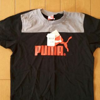 プーマ(PUMA)の新品　男の子　プーマ黒の綿シャツ　140センチ　サッカー(Tシャツ/カットソー)