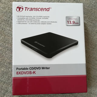トランセンド(Transcend)のポータブルCD/DVDドライブ【Windows10、MacOS10.4以降対応】(DVDプレーヤー)