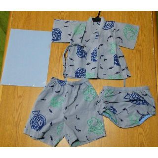 未就園～年少　男児夏祭り等用   甚平Sサイズ(1～2歳半位用)(和服/着物)