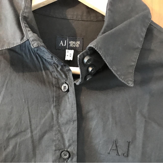 ARMANI JEANS(アルマーニジーンズ)のアルマーニジーンズ レディース シャツ 黒 38 レディースのトップス(シャツ/ブラウス(長袖/七分))の商品写真