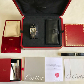 カルティエ(Cartier)の美品 カルティエ ロードスター LM メンズ ブルガリ ヴィトン ロレックス (腕時計(アナログ))
