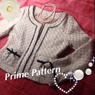 プライムパターン(PRIME PATTERN)のノーカラーツイードジャケット(ノーカラージャケット)