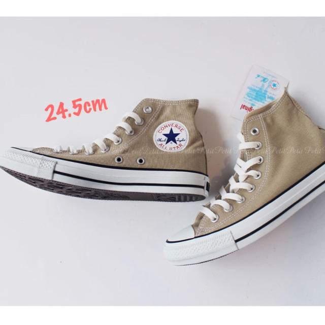 CONVERSE(コンバース)の新品同様！CONVERSE ハイカット ベージュ 24.5cm レディースの靴/シューズ(スニーカー)の商品写真