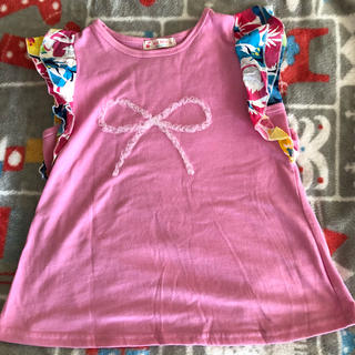 ウィルメリー(WILL MERY)のピンク フリル袖キッズトップス WILL MERY 女の子 夏服(Tシャツ/カットソー)
