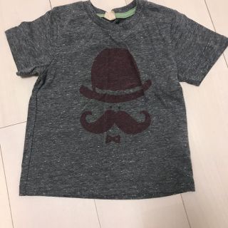 プティマイン(petit main)のpetitmainプティマインＴシャツグレーブラックおじさんヒゲひげ100cm(Tシャツ/カットソー)