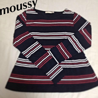 マウジー(moussy)のmoussy♢ボーダーぺプラムトップス(カットソー(長袖/七分))