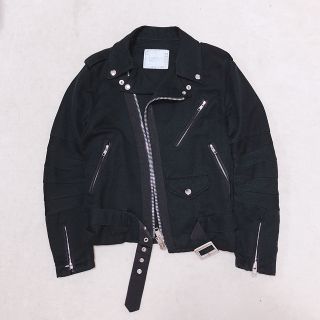 サカイ(sacai)のサカイ  リネンジャケット ライダース S(ライダースジャケット)