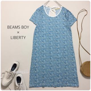 ビームスボーイ(BEAMS BOY)のビームスボーイ × リバティ . 花柄 後ろリボン パフ袖 ワンピース(ひざ丈ワンピース)