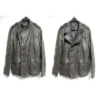 ヒューゴボス(HUGO BOSS)の美品【定価￥12万】ヒューゴボスHUGOBOSSラムレザーミリタリーブルゾン46(レザージャケット)