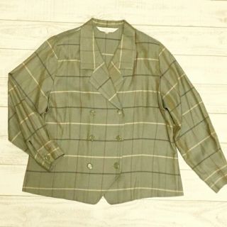 バーバリー(BURBERRY)の
高級ウールシルク バーバリー ジャケットブルゾン チェック Burberry(シャツ/ブラウス(長袖/七分))