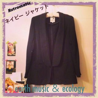 アースミュージックアンドエコロジー(earth music & ecology)のネイビー ジャケット(テーラードジャケット)