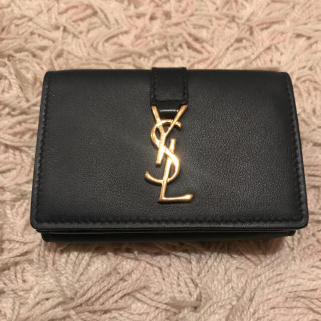 ✨ほぼ未使用✨サンローラン　ミニ財布　クロコ　ネイビー　希少デザイン　YSL