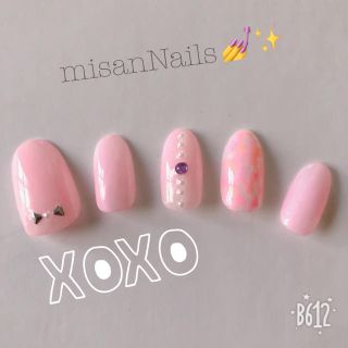 春ネイル💅ピンクマーブル