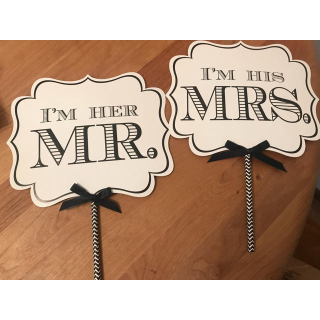 美品 ☆フォトプロップス MR&MRS ハンドメイドのパーティー(フォトプロップス)の商品写真