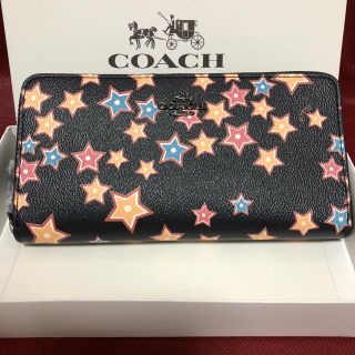 【店頭販売限定モデル】COACH コーチ 長財布 星柄 スター レッド