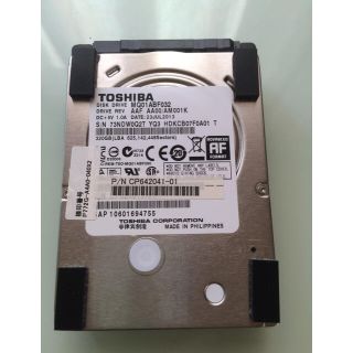 トウシバ(東芝)の動作確認済み TOSHIBA MQ01ABF032 2.5インチ 320GB(PCパーツ)