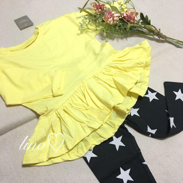 NEXT(ネクスト)のペプラムトップスと星レギンスセット♡NEXT  linoネクスト 80-90 キッズ/ベビー/マタニティのベビー服(~85cm)(パンツ)の商品写真