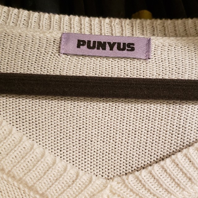 PUNYUS(プニュズ)のPUNYUS ニット ホワイト バルーン袖 ドルマン 4 レディースのトップス(ニット/セーター)の商品写真