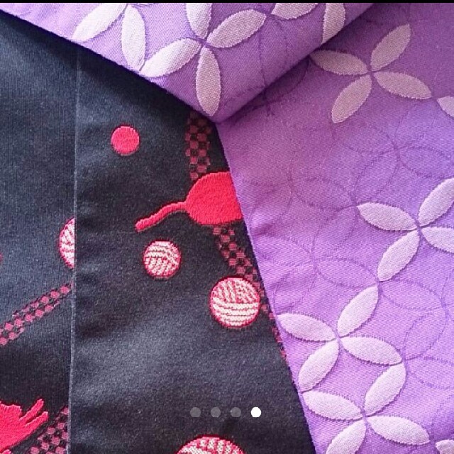 長尺半幅帯 猫 可愛い 黒×赤 レディースの水着/浴衣(浴衣帯)の商品写真