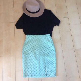 ザラ(ZARA)のZARA ドット柄ペンシルスカート(ひざ丈スカート)