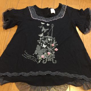 アクシーズファム(axes femme)のaxes femme kids 黒カットソー 120(Tシャツ/カットソー)