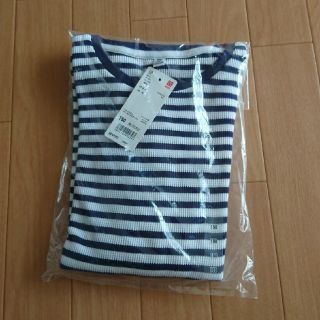 ユニクロ(UNIQLO)の【新品】ボーダー ワッフルT(Tシャツ/カットソー)