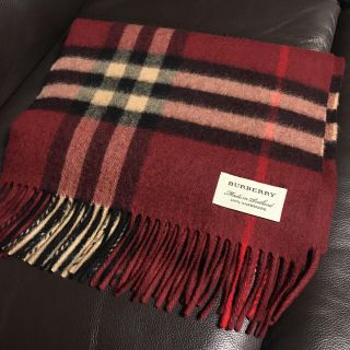 BURBERRY - バーバリー マフラー ボルドー 赤の通販 by 最安値出品