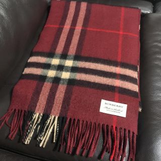 BURBERRY - バーバリー マフラー ボルドー 赤の通販 by 最安値出品