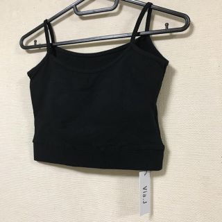 トゥデイフル(TODAYFUL)のvia j パット付きショートキャミ 新品 ブラック(キャミソール)