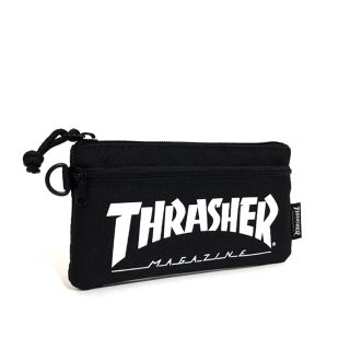 スラッシャー(THRASHER)の【THRASHER】”スマホ操作可能”マルチポーチ［BK/WHロゴ］(iPhoneケース)