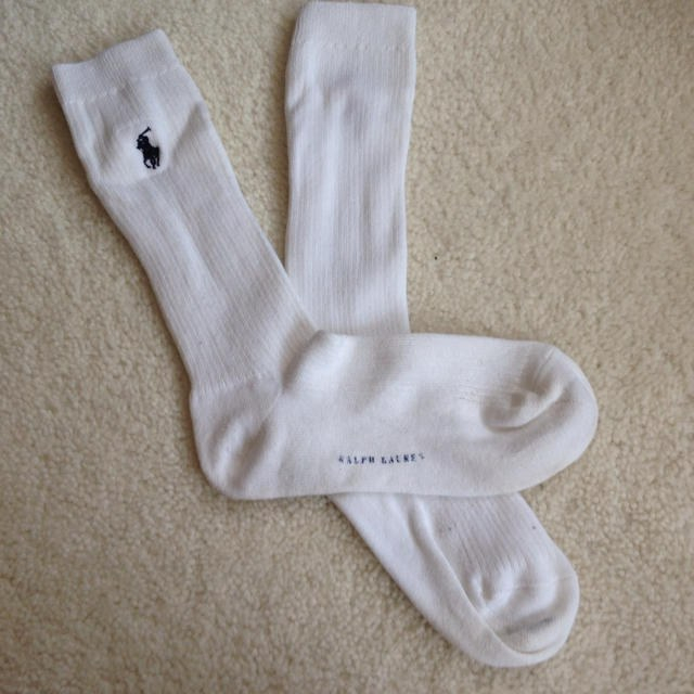 Ralph Lauren(ラルフローレン)のwhite hi socks レディースのレッグウェア(ソックス)の商品写真