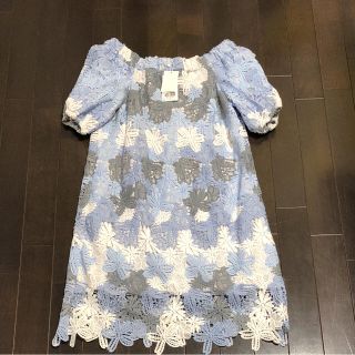 ダズリン(dazzlin)の新品 未使用 dazzlin クロッシェ レース ブルー ワンピース(ミニワンピース)