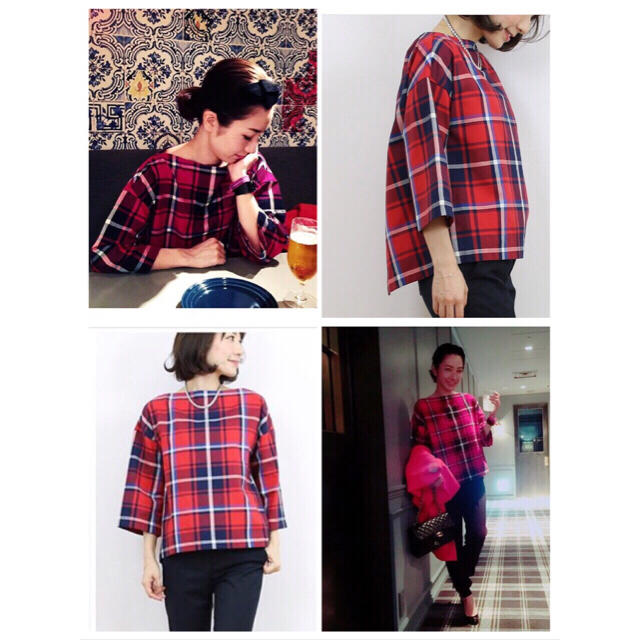 美品☆ yori 16SS ネルチェックブラウス グリーン ヨリの通販 by