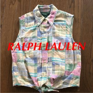 ラルフローレン(Ralph Lauren)のRALPH LAULEN JEANS ブラウス ノースリーブ パッチ S(シャツ/ブラウス(半袖/袖なし))