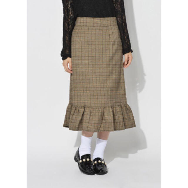 SPINNS(スピンズ)のチェック柄マーメイドスカート レディースのスカート(ロングスカート)の商品写真