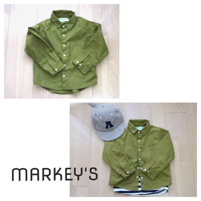 MARKEY'S(マーキーズ)の専用♡重ね着にぴったり♡マーキーズ シャツ カーキ キッズ/ベビー/マタニティのキッズ服男の子用(90cm~)(Tシャツ/カットソー)の商品写真